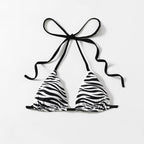 Damen Triangel-Bikini mit verspieltem Wellenmuster
