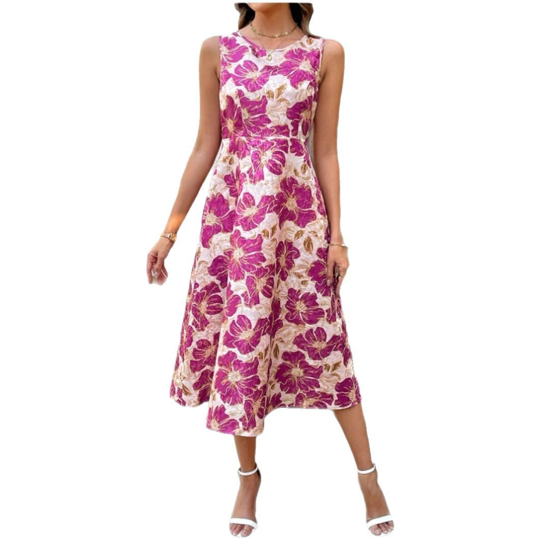 Damen Maxikleid mit floralem Design und elegantem A-Linien-Schnitt R&B