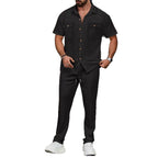 Herren Freizeitanzug mit modernem Streifenmuster und praktischen Taschen R&B