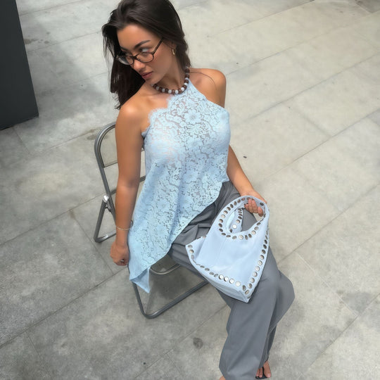 Damen Asymmetrisches Oberteil aus Spitze mit modernem Schnitt R&B