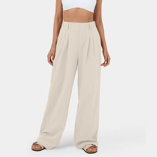 Damen Weite Chinohose mit elegantem Faltenwurf und seitlichen Taschen R&B