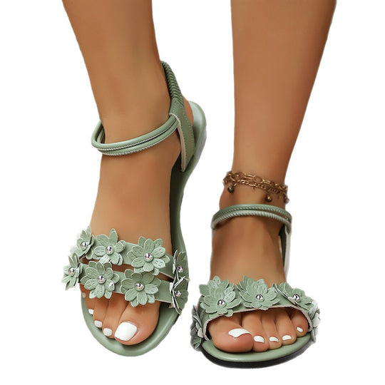 Damen elegante Sandalen mit floralem Design und rutschfester Sohle R&B