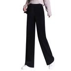 Damen Cord Stoffhose weit mit elastischem Bund