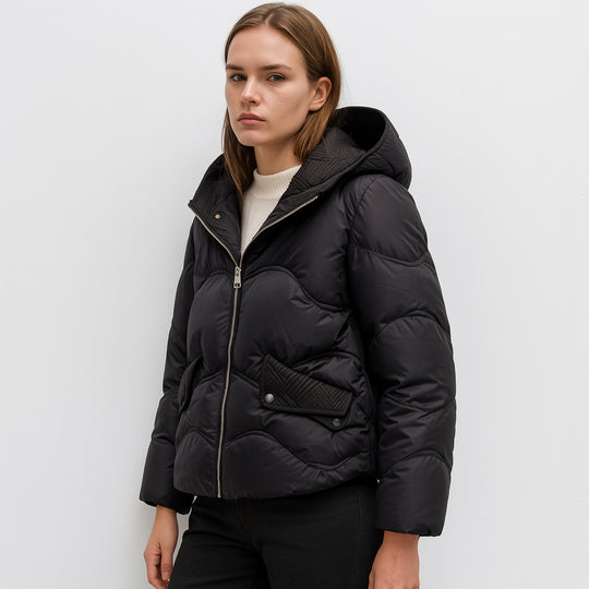 Damen Daunenjacke mit verstellbarem Kragen R&B