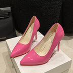 Damen Elegante High Heels mit spitz zulaufender Vorderkappe und transparentem Absatz R&B