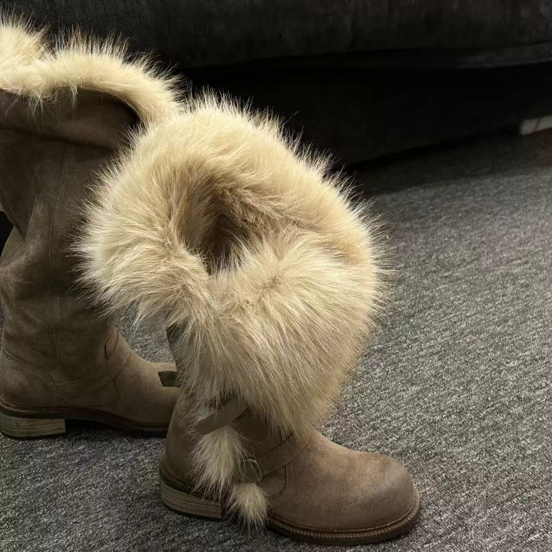 Damen Kuschelige Winterstiefel mit luxuriösem Fellkragen R&B