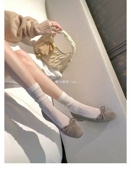 Damen Ballerinas mit runder Spitze und verspieltem Schleifendetail R&B