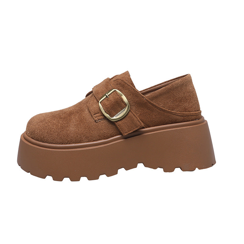 Damen Modische Mokassins mit robustem Plateau und verstellbarem Riemen R&B