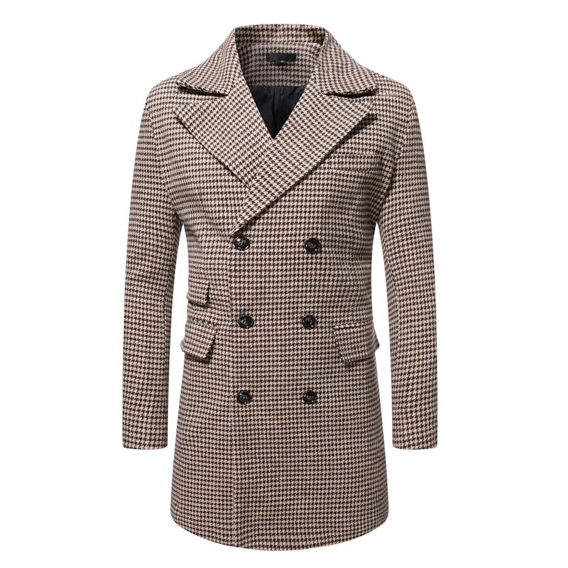 Herren eleganter Karoblazer mit doppelter Knopfleiste und stylischem Innenfutter