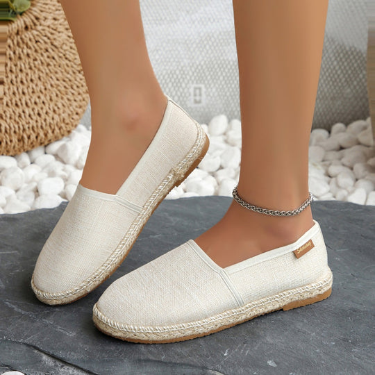 Damen bequeme Slip-Ons mit jute Details R&B