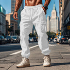 Herren Cargo-Jogginghose mit verstellbarem Kordelzug und mehreren Seitentaschen R&B
