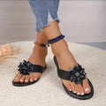 Damen Trendige Zehentrenner-Sandalen mit floralen Akzenten R&B