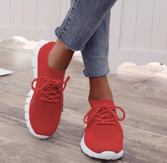 Damen Sportliche Sneaker mit atmungsaktiver Netzstruktur und rutschfester Sohle R&B