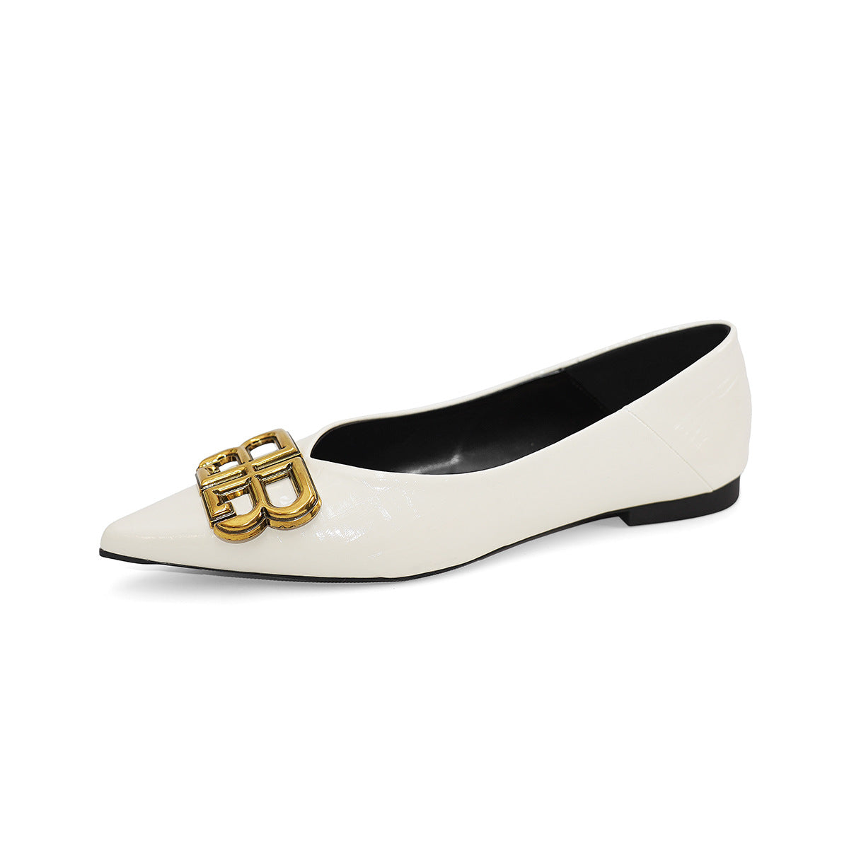 Damen elegante Ballerinas mit luxuriösem Metallakzent