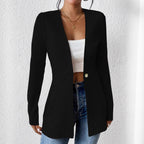 Damen elegante Blazerjacke mit asymmetrischem Schnitt R&B