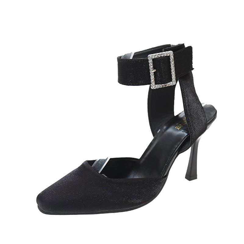 Damen elegante Pumps mit transparentem Riemchen und Glitter-Detail R&B