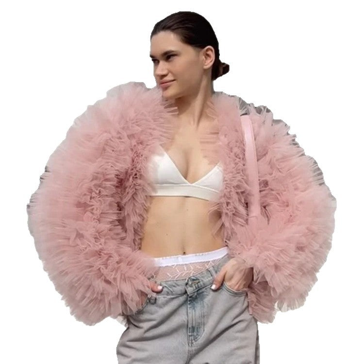 Damen Voluminöse Tülljacke R&B