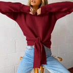 Damen modischer Pullover mit variabler Knöchelbindung R&B