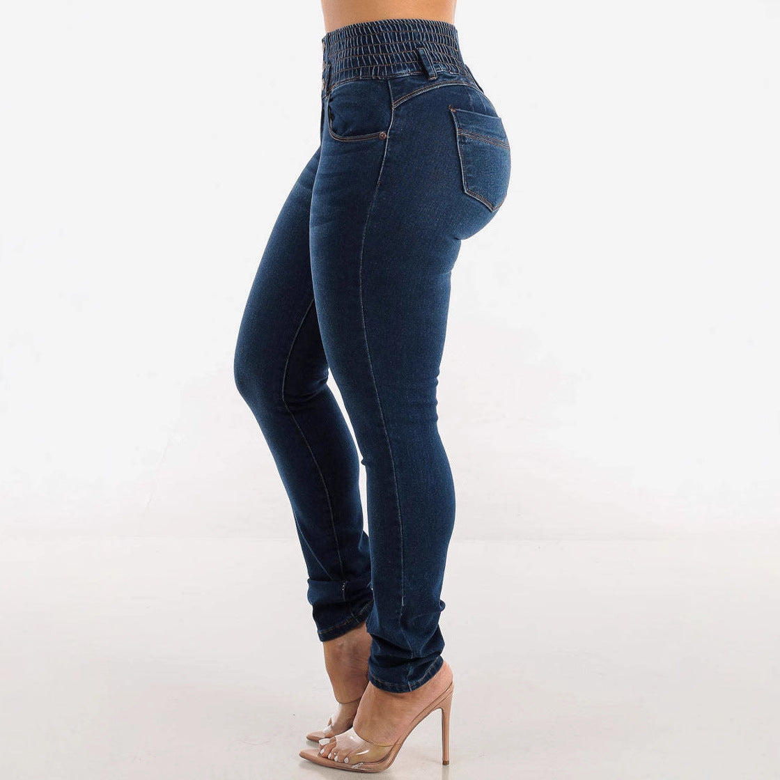 Damen Skinny Jeans mit hohem Komfortbund R&B