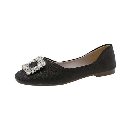 Damen funkelnde Ballerinas mit zierlichem Schmuckdetail R&B
