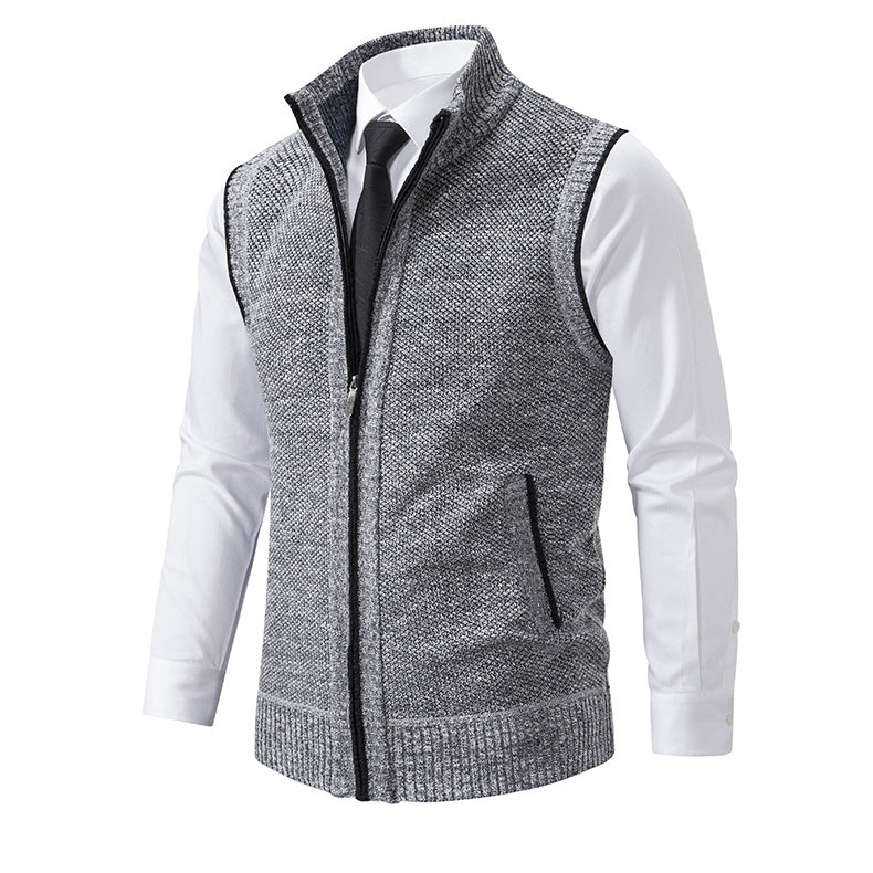 Herren Strickweste mit Reißverschluss und strukturiertem Design R&B