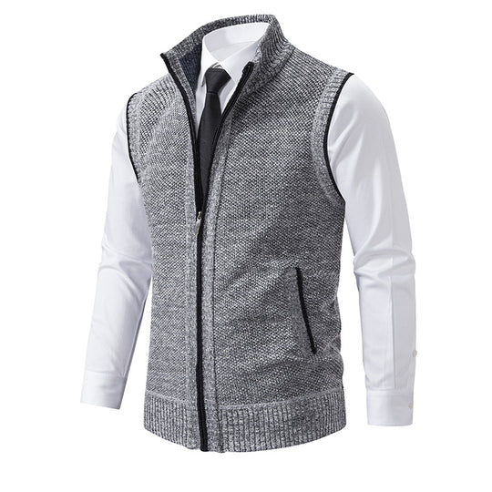 Herren Strickweste mit Reißverschluss und strukturiertem Design R&B