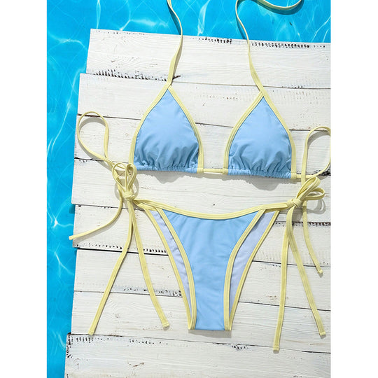 Damen Triangel-Bikini mit verstellbaren Bändern und nahtlosem Design R&B