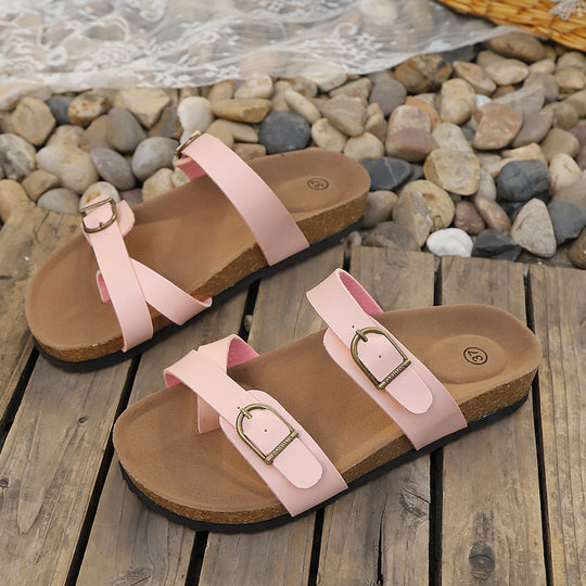Damen Komfortable Birkentyp Sandalen mit modischen Schnallen R&B