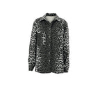 Damen Modische Leoprint Overshirt mit Taschen R&B