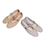 Damen Glitzernde Ballerinas mit verstellbarem Riemen und funkelnden Akzenten R&B