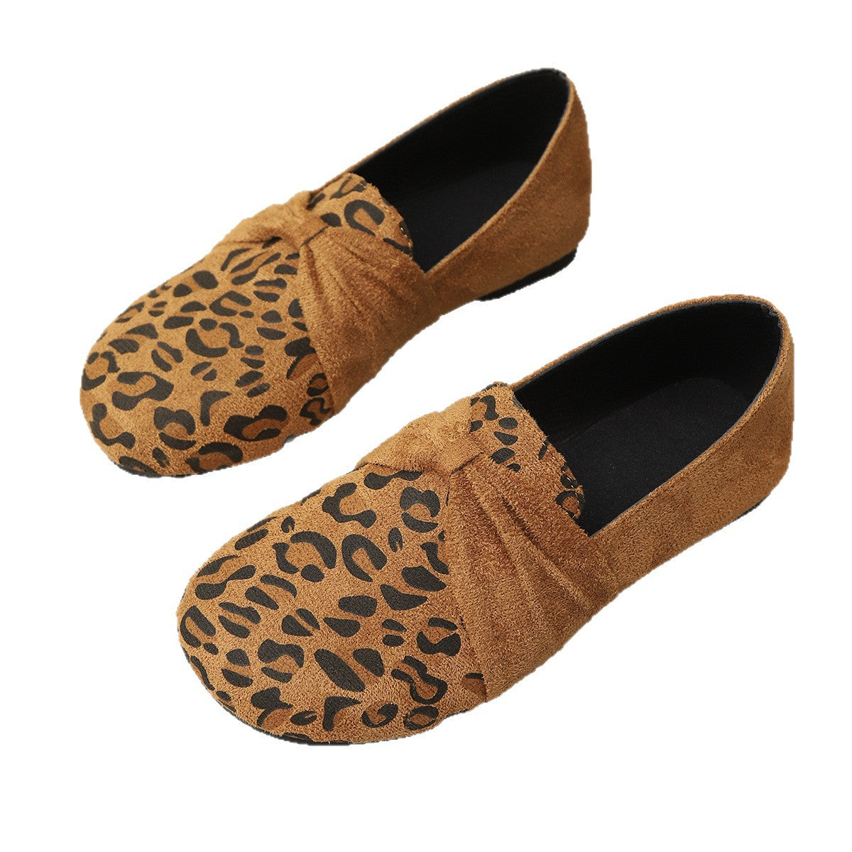Damen Mokassins mit modischem Leopardenmuster und eleganter Schleifenapplikation R&B