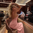 Damen Maxikleid mit raffinierten Trägern und elegantem V-Ausschnitt R&B