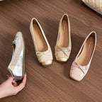 Damen Ballerinas mit feiner Lacklederoberfläche und bequemer Wedge-Sohle R&B