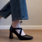 Damen elegante Slingback-Pumps mit modischem Riemendesign und komfortablem Blockabsatz R&B