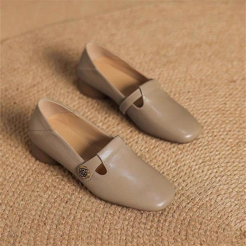 Damen Elegante und bequeme Ballerinas mit modischer Schnallenverzierung R&B