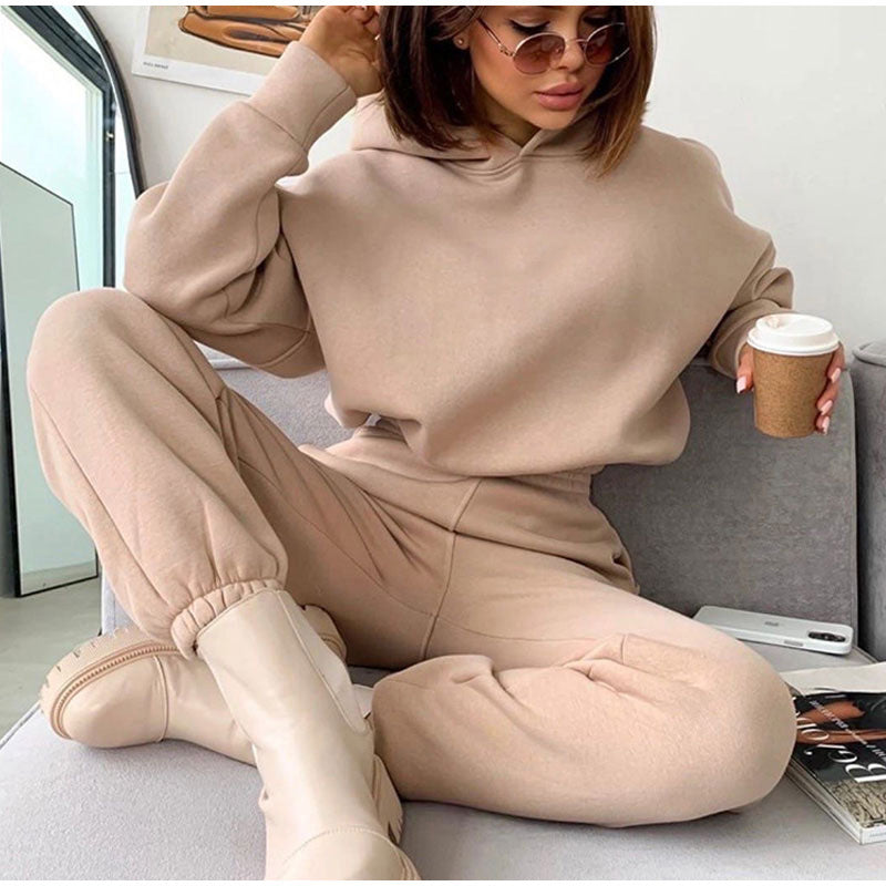 Damen Stylish Oversized Hoodie und Jogginghose Set