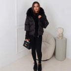 Steppjacke Damen mit luxuriösem Kunstfellkragen