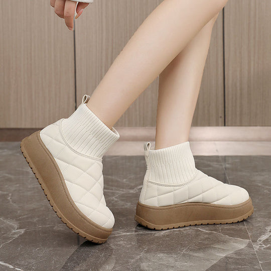 Damen modische Steppschuhe mit hohem Kragen und rutschfester Sohle R&B