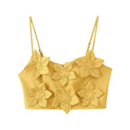Damen Crop-Top und Röcken-Set mit floralen Applikationen R&B