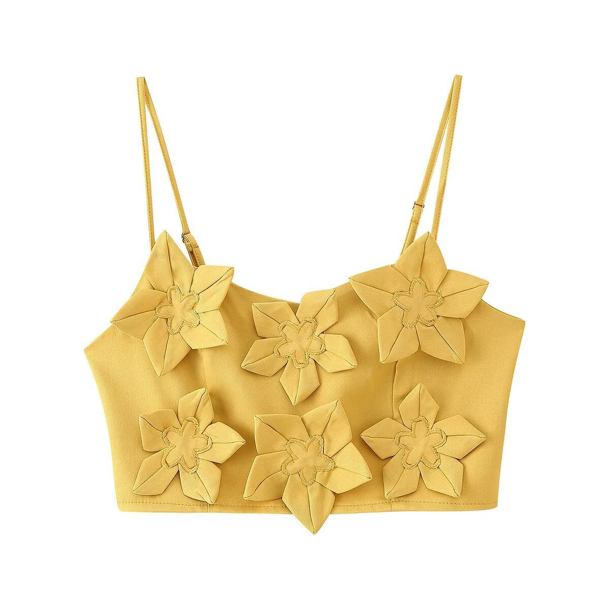 Damen Crop-Top und Röcken-Set mit floralen Applikationen R&B