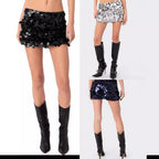 Damen Glitzernder Minirock mit Pailletten R&B