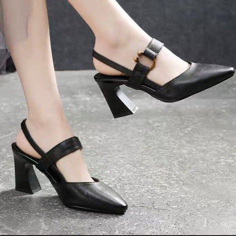 Damen Slingback Pumps mit elegantem Blockabsatz und modischem Riemendesign R&B