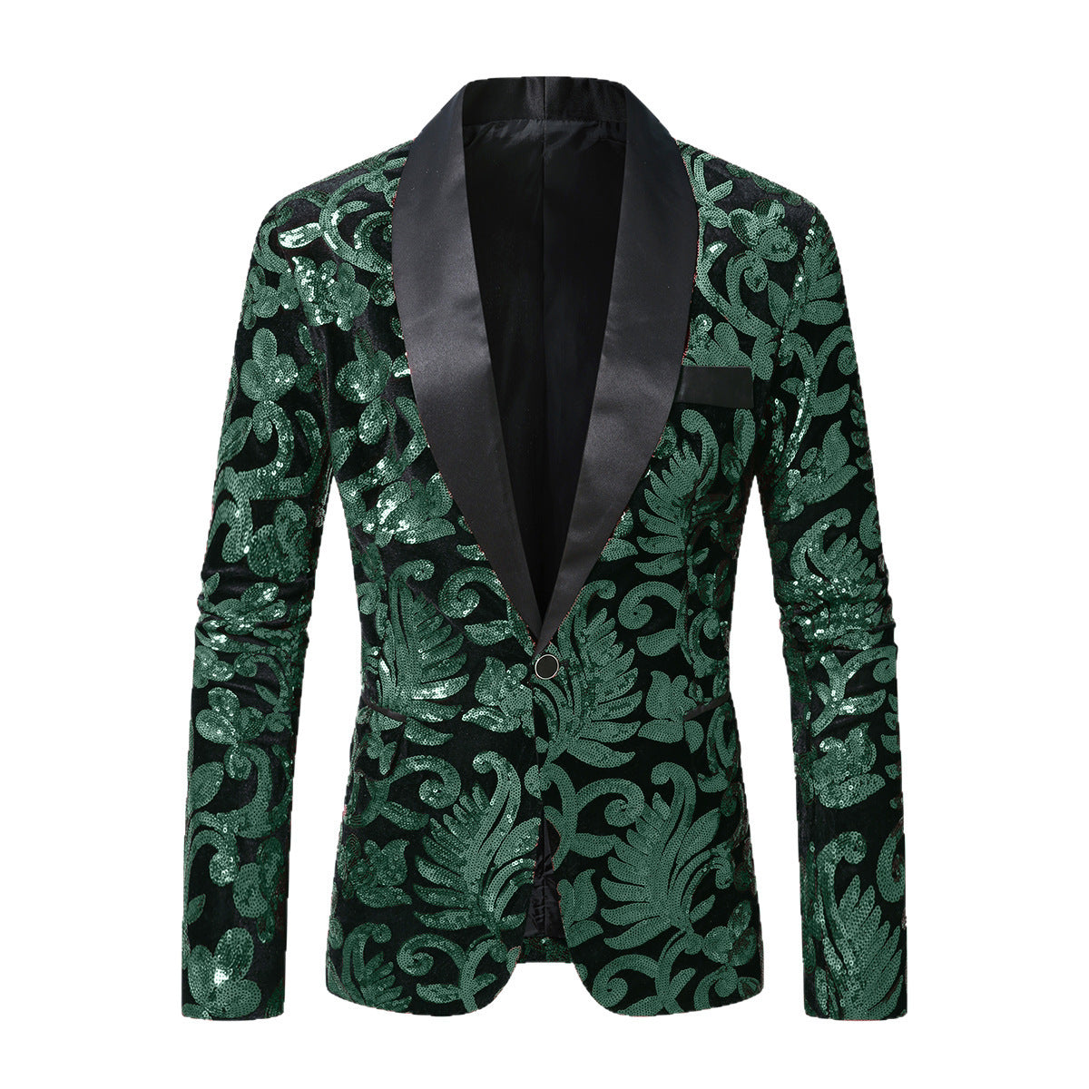 Damen eleganter Pailletten-Blazer mit floralem Design und luxuriösem Schnitt R&B