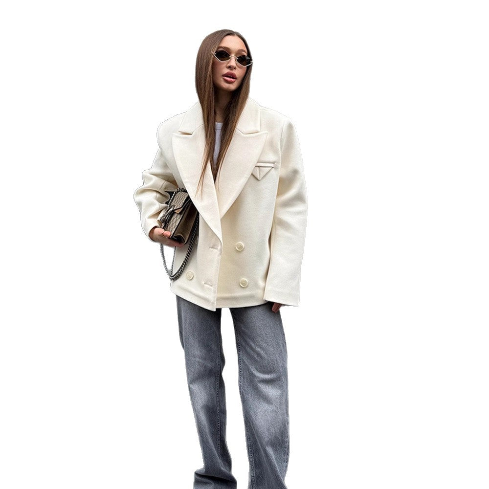Damen Oversized Blazerjacke mit doppelter Knopfleiste und eleganten Details R&B