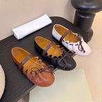 Damen elegante Ballerinas mit modischem Riemen und rutschfester Sohle R&B