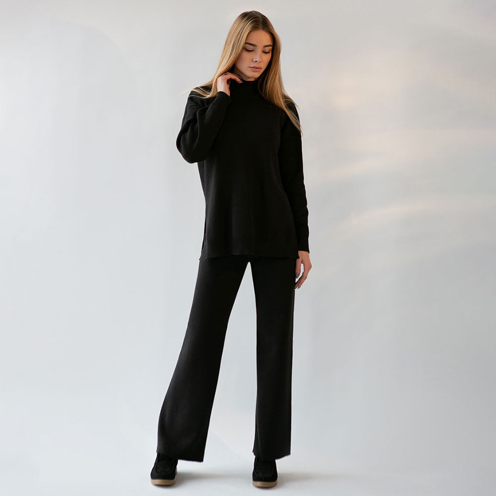Damen komfortables Strick-Ensemble mit weitem Schnitt R&B