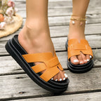 Damen Bequeme Riemchen-Pantoletten R&B