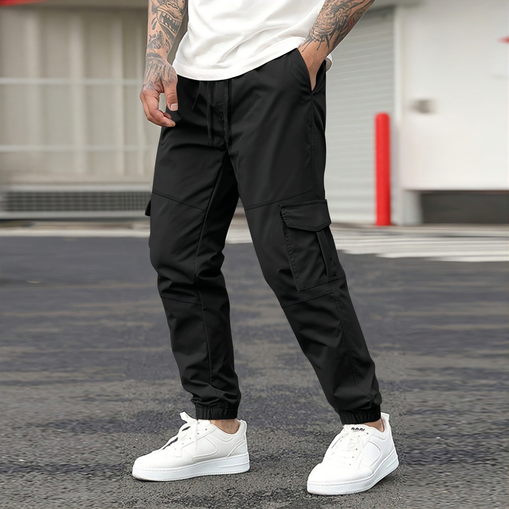 Herren Cargo-Jogginghose mit elastischem Bund und praktischen Cargotaschen R&B