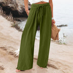 Damen Weite hose mit elastischem Bund und praktischen Taschen R&B