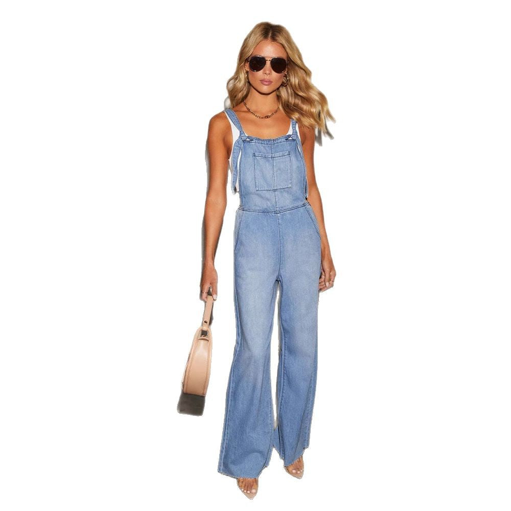 Damen Denim-Latzhose im lässigen Weit-Schnitt R&B